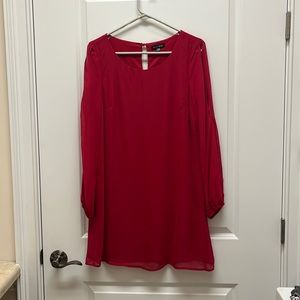 Sheer sleeve mini dress